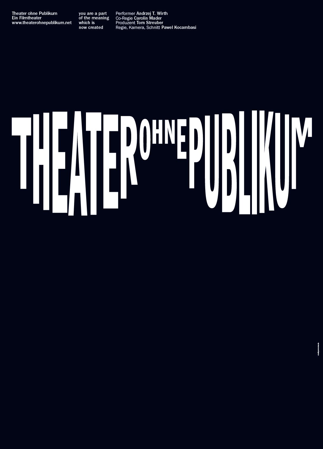 Theater ohne Publikum Plakat - panorama studio für visuelle kommunikation